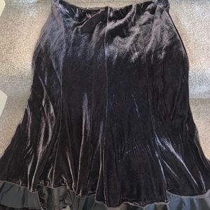 Velvet midi skirt
